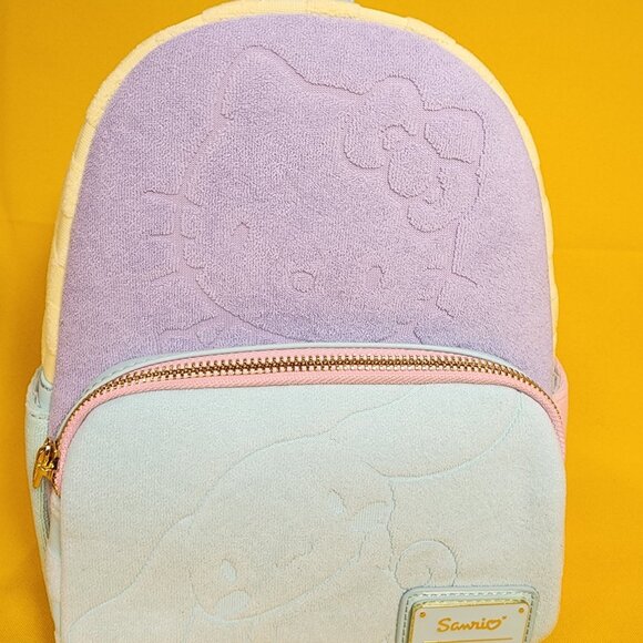 Loungefly SDCC LE Hello Kitty & Friends Color Block Terry Cloth Mini Backpack - Picture 3 of 12